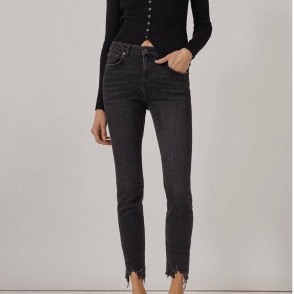 Zara raw hem black skinny jeans | 6